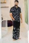 Handcrafted black batik sarong unisex cotton lungi