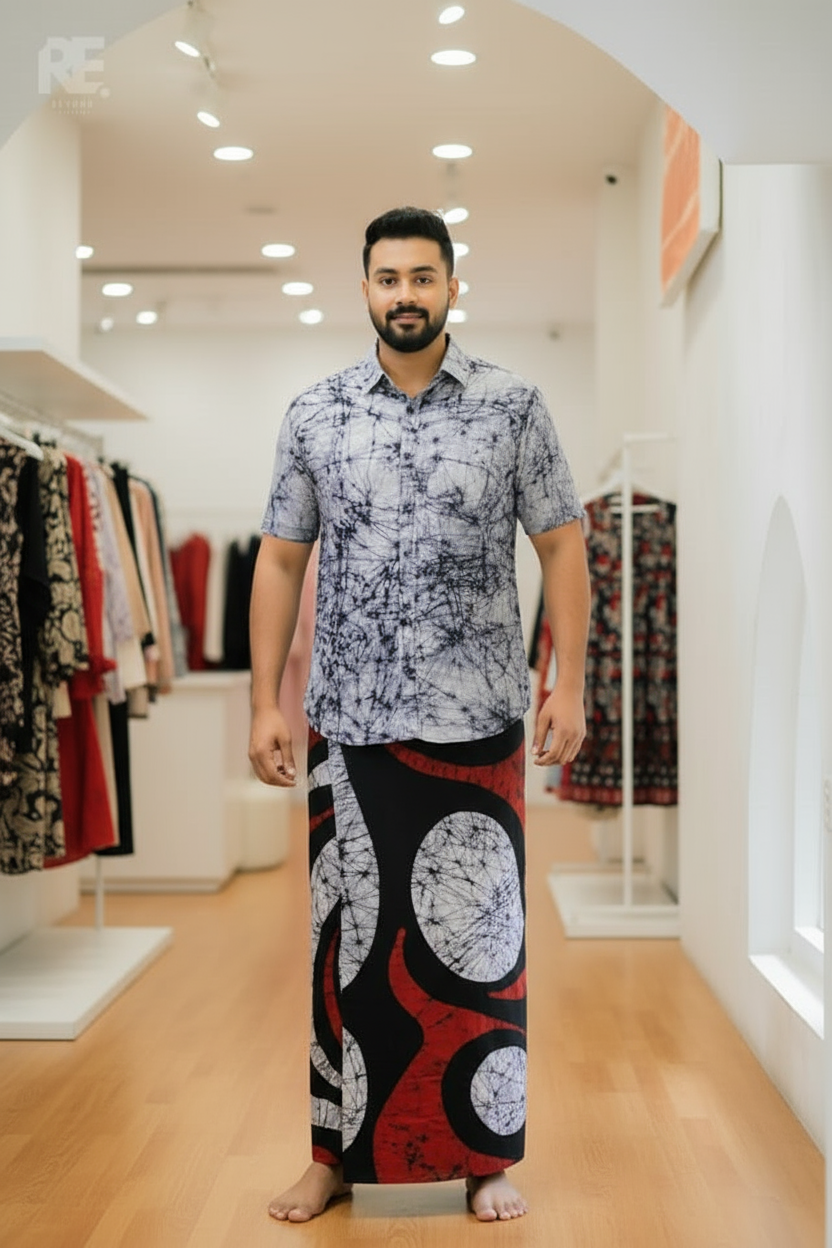 Unisex batik sarong with modern designer batik pattern