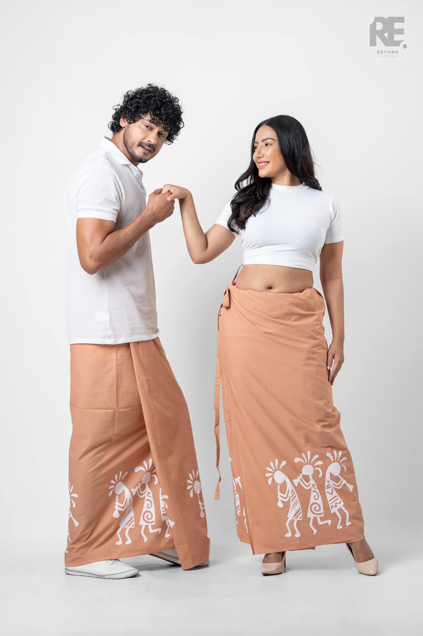 Unisex peach batik sarong suitable for beach wear