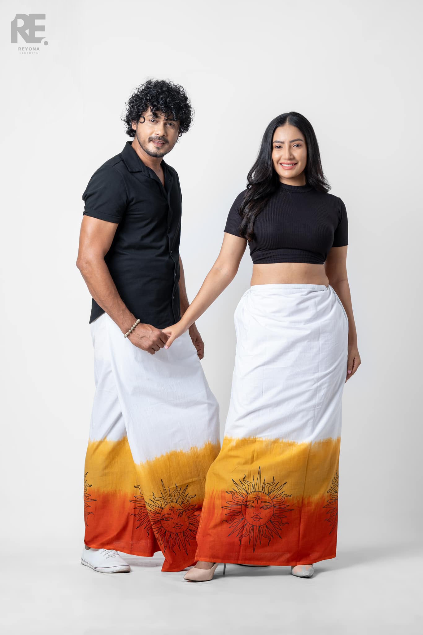 Sun inspired printed batik sarong unisex cotton lungi