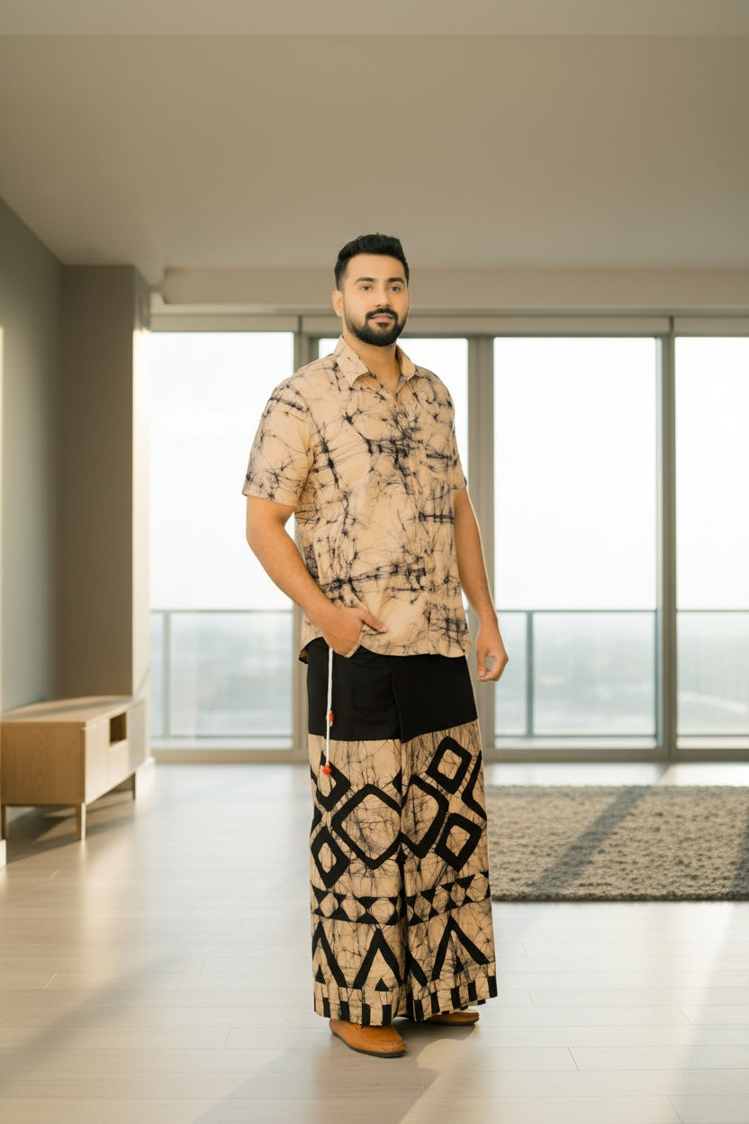 Unisex batik sarong with modern designer batik pattern